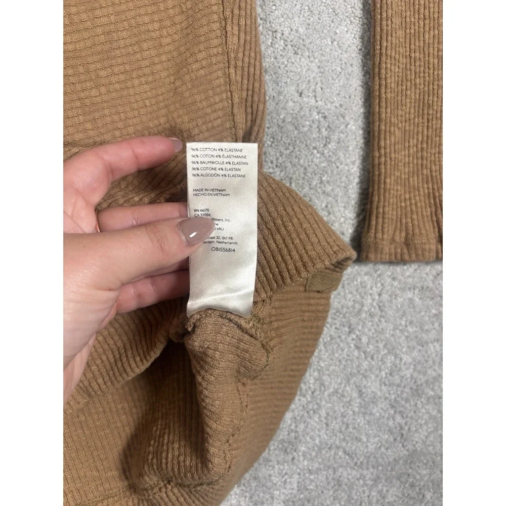 Free‎ People We The Free Cognac Long SLeeve Tunic oversized sweater Xs Mock Neck
